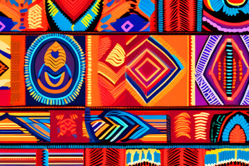 ethnic fabric pattern, African tribal pattern in colorful