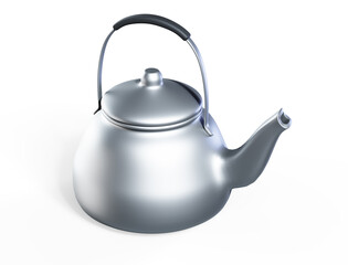 Modern red electric kettle, 3D rendering