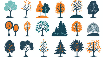 Tree icon. Tree vector set. Linear icon collection. fl - obrazy, fototapety, plakaty