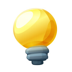 Yellow Bulb Lamp Cartoon Vector Illustration