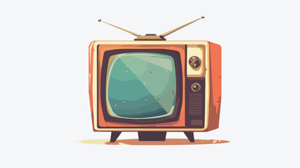 Tv with video game control flat vector