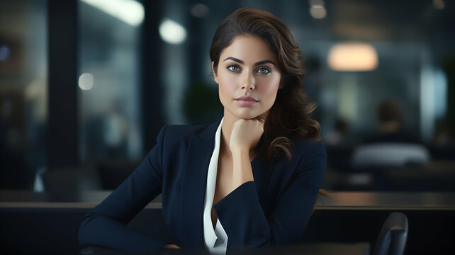 Delve into the world of corporate excellence as a young businesswoman captures attention with her poised demeanor and confident gaze, her success and determination palpable in stunning HD clarity