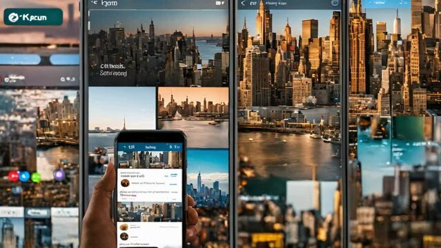  NEW YORK CITY NY CIRCA Instagram App Browsing Through Social Media Networking Feed.