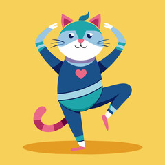 Funny Cat Yoga illustration 