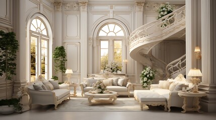 Classical style luxury living room interior 
