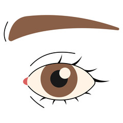 Eye cute on a white background, vector illustration.