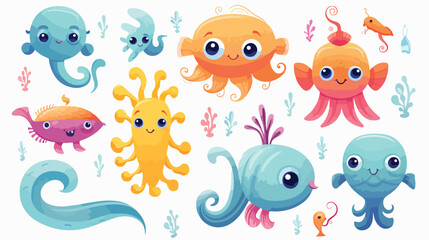 Underwater Mermaid Vector Illustration Cute Sea Animal