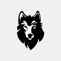 Vector illustration of cute wolf logo