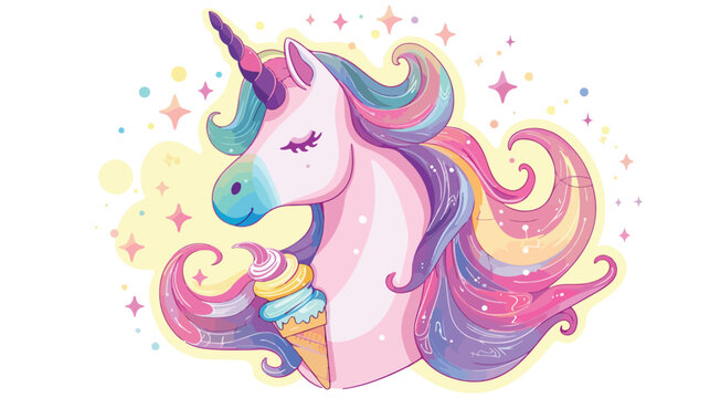 Unicorns are real cute magic vector illustration