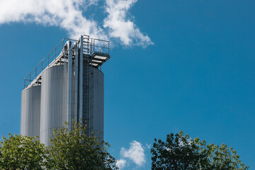 two silos for storing malt - 786497894