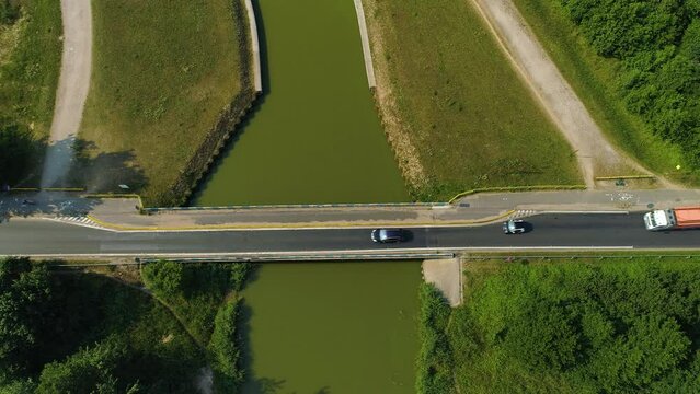 Bridge Beautiful Canal Jamno Kanal Mielno Aerial View Poland