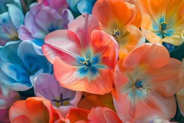 A bouquet of colorful flowers. Generative AI.