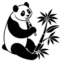 panda bear silhouette vector illustration