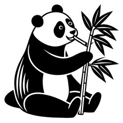 panda bear silhouette vector illustration