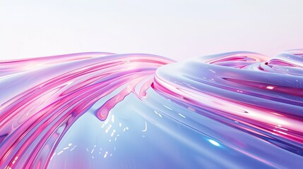 Pink and blue glossy abstract 3D render - obrazy, fototapety, plakaty