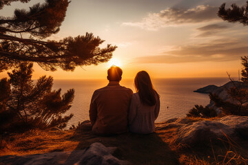 AI generated picture of beautiful young couple on a summer vacation