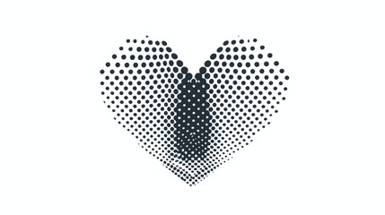 Vector dotted heart . Linear dots . love shape for you