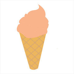 Ice cream in bright cartoon style. Icecream vector in nice color isolated on white background.