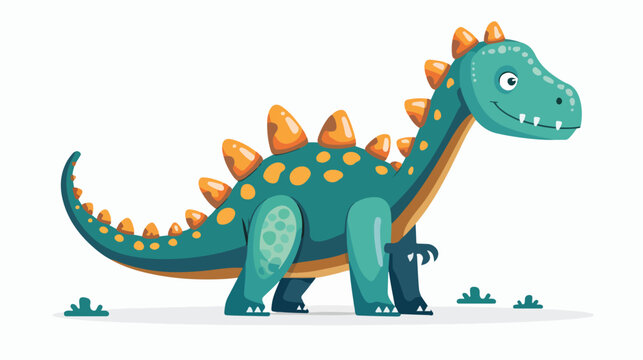 Vector illustration of Cartoon Dinosaur Character. Cut