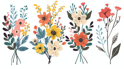 Vector illustration of flower arrangements