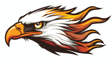 Vector illustration of head Eagle with flames Vector