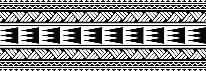 Polynesian tattoo tribal band design. Samoan tattoo tribal border. - obrazy, fototapety, plakaty