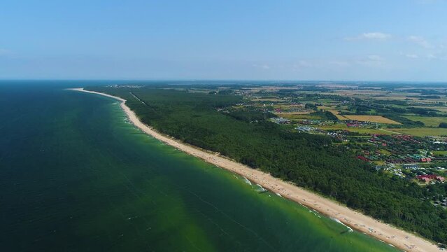 Panorama Beach Baltic Sea Wicie Plaza Morze Baltyckie Aerial View Poland
