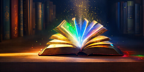 open book with lights,World Book Day