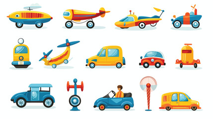Vector Vehicles Objects for Kids Vector illustration 