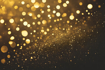 Gold bokeh , a normal simple grainy noise grungy empty space or spray texture , a rough abstract retro vibe shine bright light and glow background template color gradient