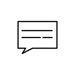 Chat line icon. Speech bubble sign. Communication or Comment symbol. Geometric shapes. Vector illustration. Eps file 416.