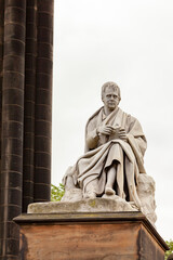Naklejka premium Sir Walter Scott statue at Scott Monument, Edinburgh, Scotland