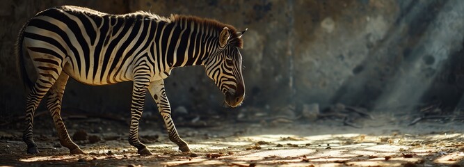 Fototapeta na wymiar Confined Zebra