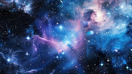 Obraz na płótnie Canvas Background with Stars, Nebulae, and Infinity Galaxies in Outer Space, Dark Milky Way