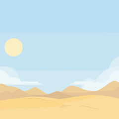 landscape vector, illustration, sun, desert, field, background, sand
