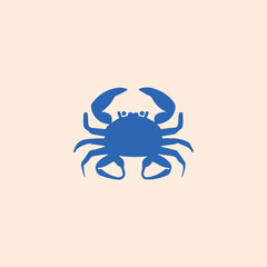 Crab silhouette. Logo. Isolated crab on цветном background