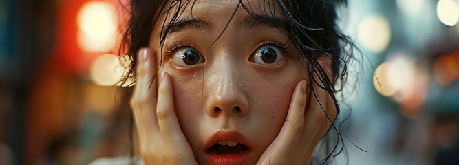 Surprised Korean Girl - obrazy, fototapety, plakaty
