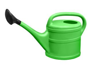 Green watering can isolated on white background - 786512032