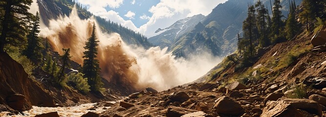 Powerful Landslide - obrazy, fototapety, plakaty