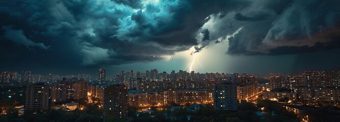Electric City Storm - obrazy, fototapety, plakaty
