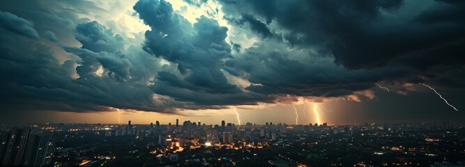 Electric City Storm - obrazy, fototapety, plakaty