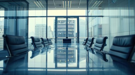 An outside glimpse of the boardroom, showcasing the professionalism and teamwork exhibited by colleagues.