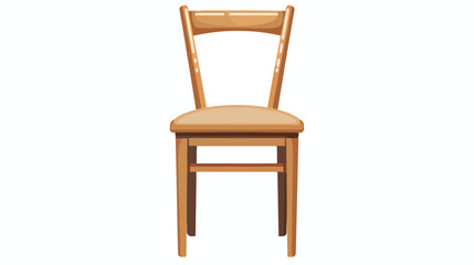 Wooden chair front view vector icon furniture. Classic