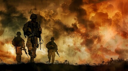 Fototapeta premium Empty Canvas for Veterans Remembrance. In remember of military veteran and Happy memorial day Celebration 