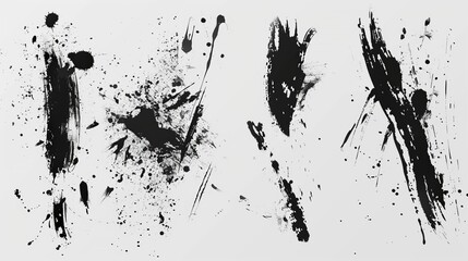 Obraz premium Gritty ink splatter brushes and strokes for artistic designs with raw creative elements