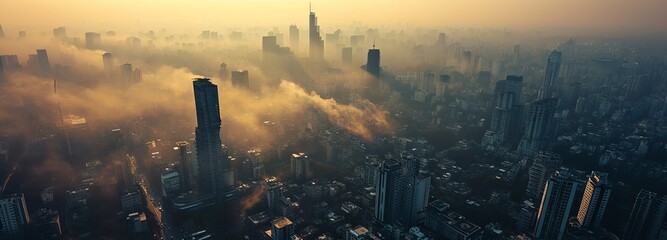 Smoggy Cityscape - obrazy, fototapety, plakaty