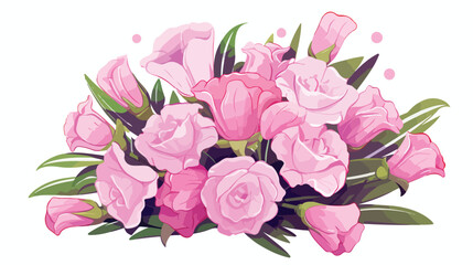 A bouquet of pink Lisianthus a symbol of appreciation