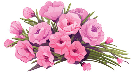 A bouquet of pink Lisianthus a symbol of gratitude an