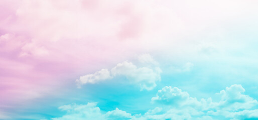 Pink Sky Cloud Background Color Blue Abstract Sunset Landscape Pastel weather Light Warm Morning Wallpaper Freedom Summer Winter, Mockup Cosmetic Environment, Heaven Dramatic Sunlight Dusk Beautiful.