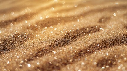 close-up of sand, small grains of sand glitter, Sand summer texture.